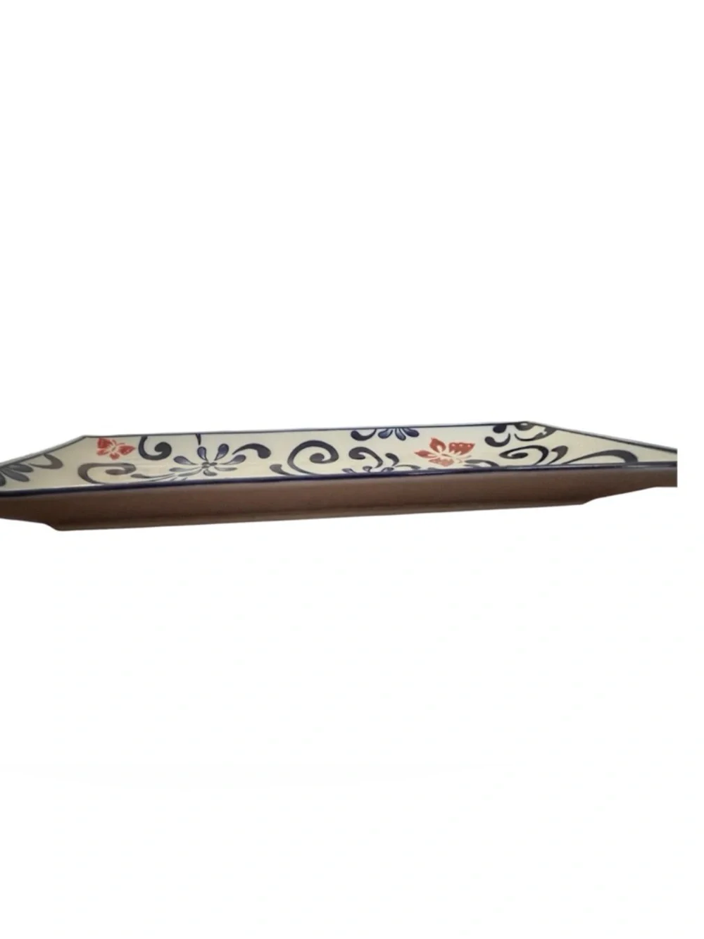 Pier 1  Butterfly Blossum 12” porcelain serving tray platter